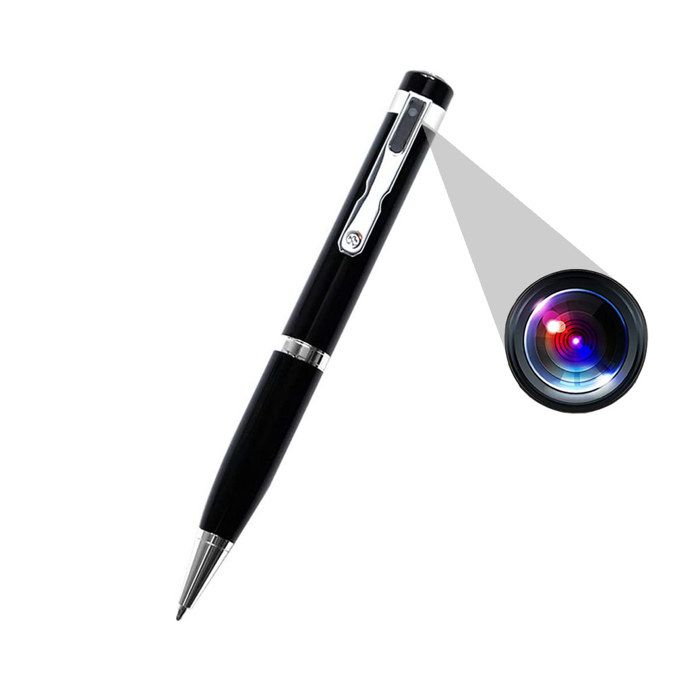 Stylo Caméra Espion TotalCadeau Mini - 4 Go - Argent Et Noir - Neuf