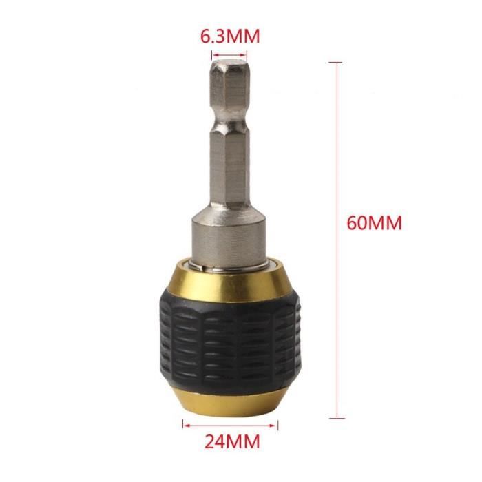 Adaptateur Mandrin Autoserrant Sans Clé - 0.3-6.5 Mm - Queue Hexagonale 1/4 - Pour Perceuse/Visseuse - Changement Rapide De Forets