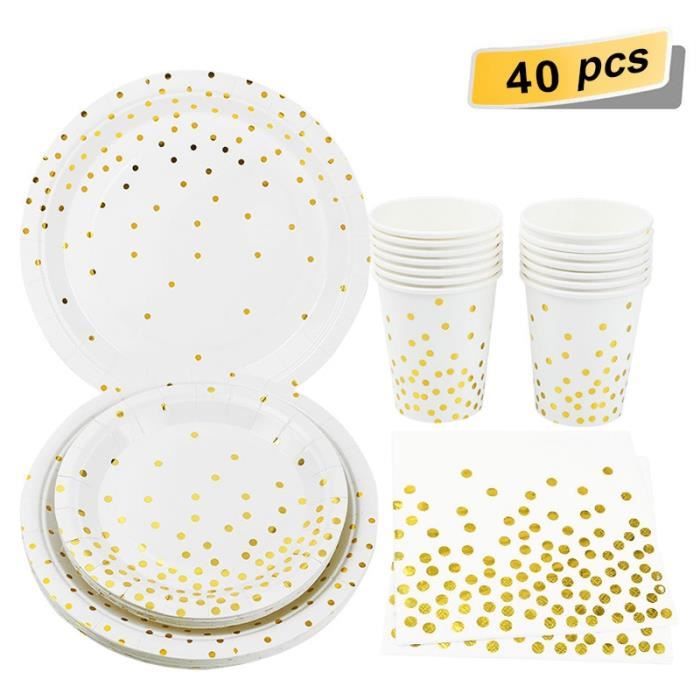 8 Gobelets Anniversaire Folat Shining Glam - Noir Or Argent, 250ml, Texte Happy Birthday Scintillant