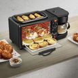 Mini Machine à petit-déjeuner multifonctions - HB051 - Four électrique - Grille-pain - Machine à café - Noir-1
