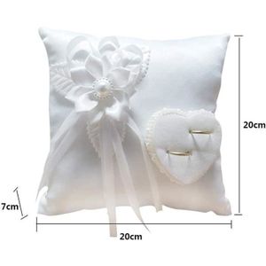 AIDUCHO Coussin Oreiller Porteur De Bague Anneau De Mariage En Toile De