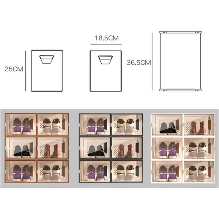 Vitrine en acrylique transparent empilable en plastique, rangement Vitrine en acrylique transparent empilable en plastique, rangement
