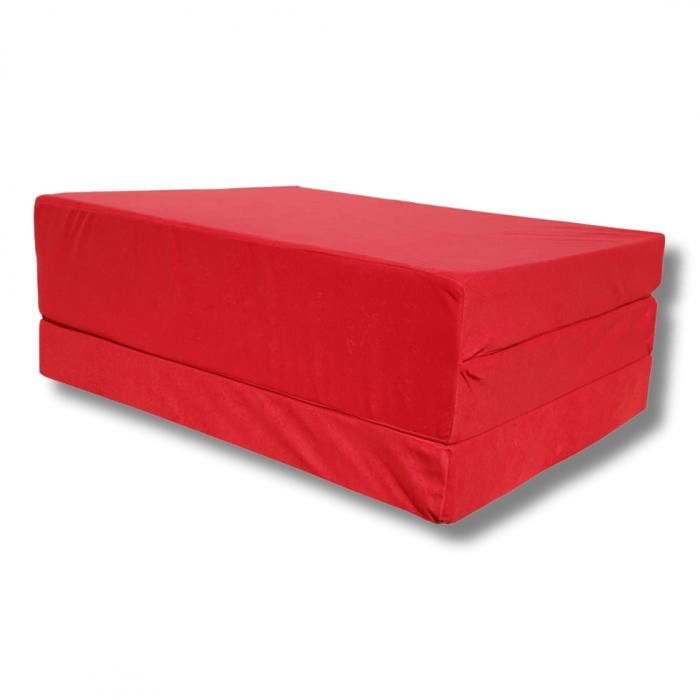 Matelas pliant de voyage Matelas d'appoint pliable Lit futon Pouf pliant  avec housse 190x70x10 cm Rouge