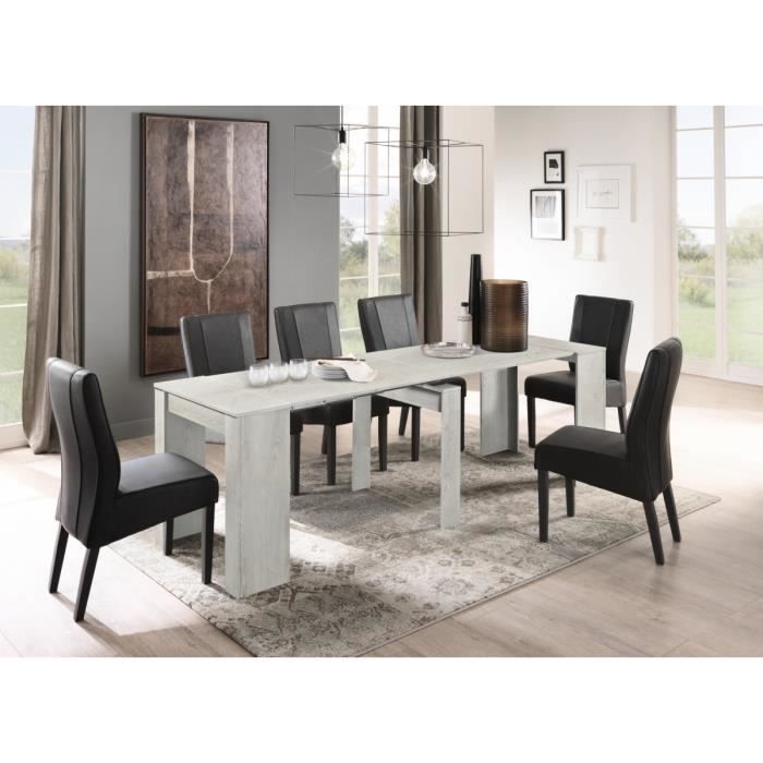 Ester table console extensible pour salon et salle à manger bois clair