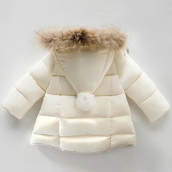 Doudoune Brillante Pour Enfants Avec Capuche à Fourrure - Manteau D'hiver Chaud, Fermeture éclair + Pression