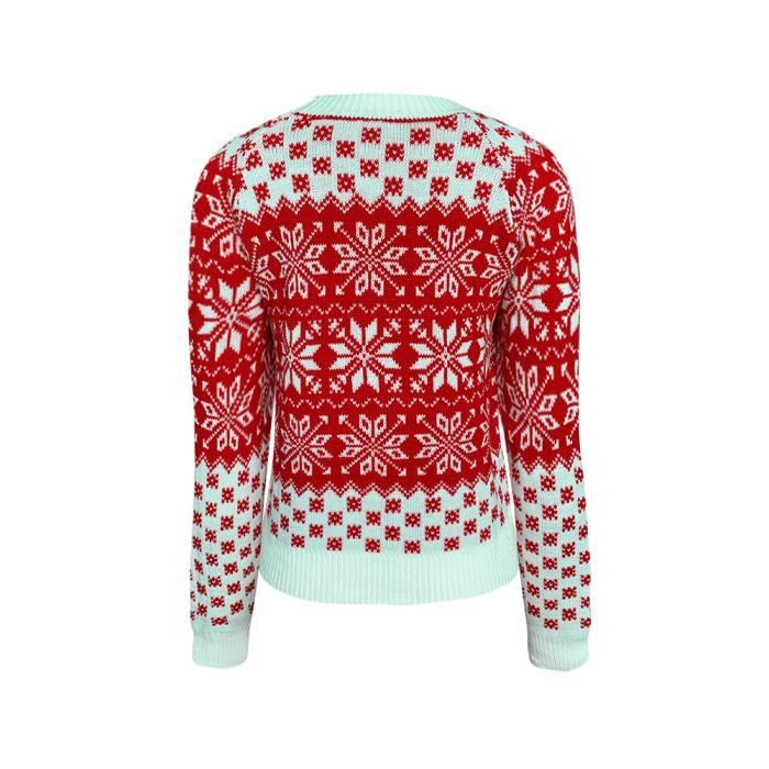 Pull Femme Noel Famille Chandail Tricot Renne Flocon de Neige Tricote a Col Rond a Longue Manche Noel Cavalier Rouge A Rouge a Cdiscount Pret a Porter