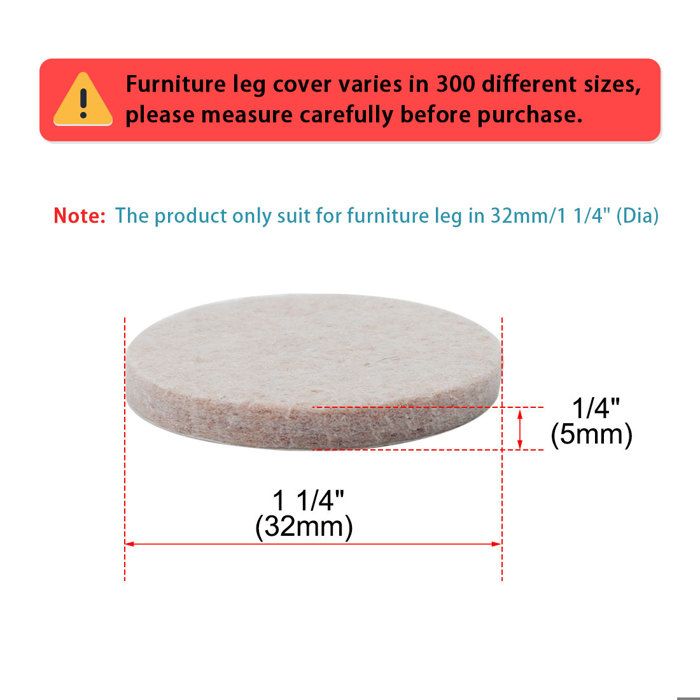 4 Patins Feutre Auto-adhésifs 75mm - Protection Meubles Et Sols Contre Rayures