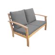 Salon de jardin en bois 4 places - Ushuaïa - Coussins Gris. canapé. fauteuils et table basse en acacia. design-2