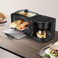 Mini Machine à petit-déjeuner multifonctions - HB051 - Four électrique - Grille-pain - Machine à café - Noir-2