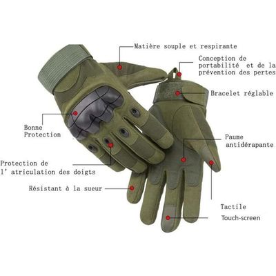 Gants Tactiques Moto/Motocross – Résistants, Coques Durcies, Respirants