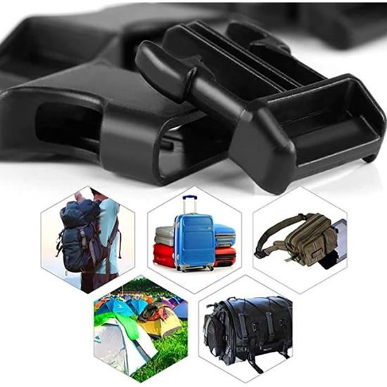 HUAZIZ 10m Sangle Nylon 25 Mm Avec 30Pcs Boucles En Plastiques, Boucle