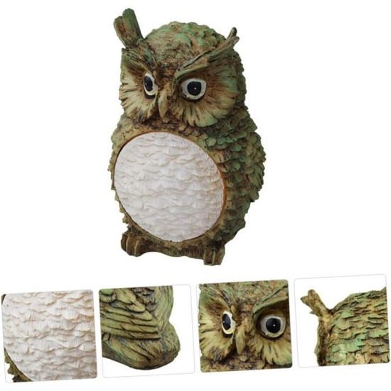Figurine Solaire Jardin Chouette Lumineuse - Lampe LED Extérieure Hibou Décoratif Éco-énergétique JJALIGHTS