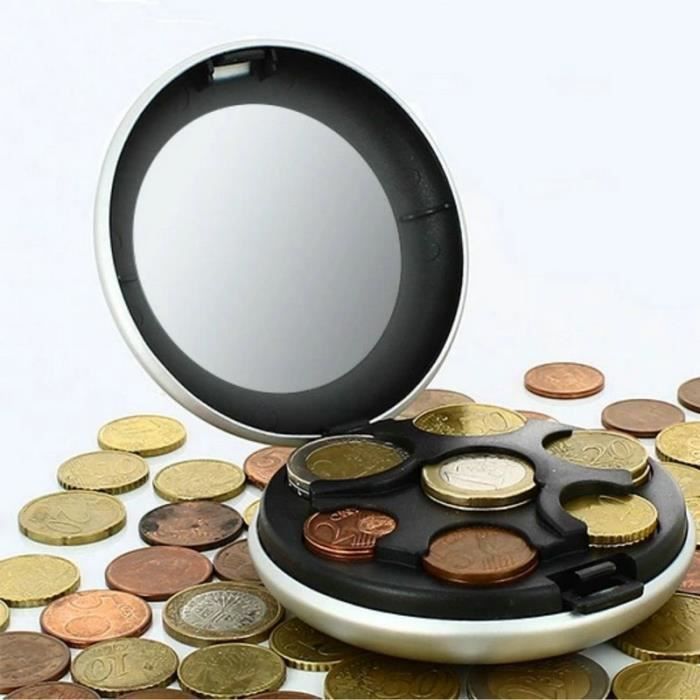 Rouge-Avec Miroir - Distributeur de pièces USD-Euro rond, Porte-monnaie,  Porte-monnaie, Boîte de rangement en - Cdiscount Maison
