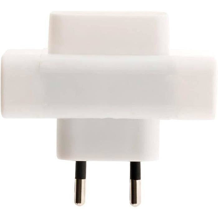 Multipris Triplit 2P 6A Latérals - Blanc - Znitch Au Millur Prix