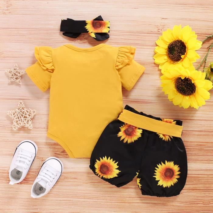 Ensemble de V tement Tenue Haut Nouveau n B b Fille Barboteuse T