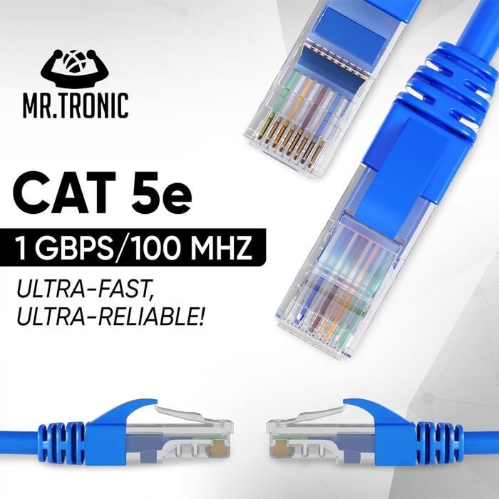 Câble 50M, Reseau Lan Cable Cat 5E Haut Debit Pour