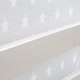 Lit mezzanine - Bois blanc - 90x200cm - Sommier à lattes - Échelle réversible - Décoration étoile grise-3