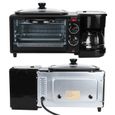 Mini Machine à petit-déjeuner multifonctions - HB051 - Four électrique - Grille-pain - Machine à café - Noir-3