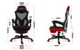 HUZARO Combat 3.0 red Chaise de jeu ergonomique Hauteur réglable Pivotante Inclinable tissu aéré Repose-pieds Têtière-3