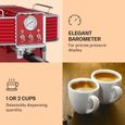 Machine à expresso - Klarstein Gusto Classico - 1350W - pression 20 bars - 1,5L - Pour café moulu et dosettes - Rouge-3