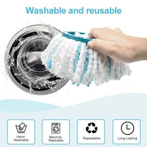 Leifheit lot de 2 têtes de rechange Clean Twist Disc Mop micro duo