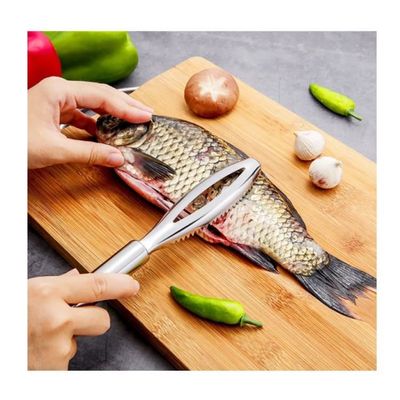 2 Grattoirs à écailles De Poisson En Acier Inoxydable - Lame Dentelée, Poignée Antidérapante, Facile à Nettoyer