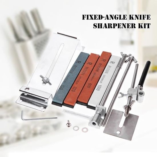 Aiguiseur De Couteaux Manuel Professionnel Avec 6 Pierres Diamant - Angle Réglable 15-40° - Pour Cuisine Et Outils - 10