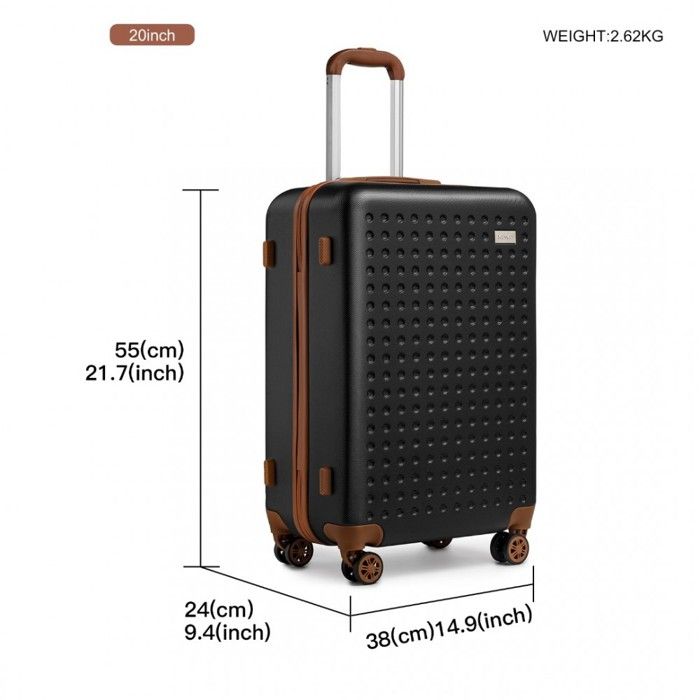 Kono Ensemble de 3 valises à la Mode en ABS léger, avec Mallette de Transport Rigide, avec 4 roulettes, Valise 20 , 24, 28 Kono Ensemble de 3 valises à la Mode en ABS léger, avec Mallette de Transport Rigide, avec 4 roulettes, Valise 20 , 24, 28