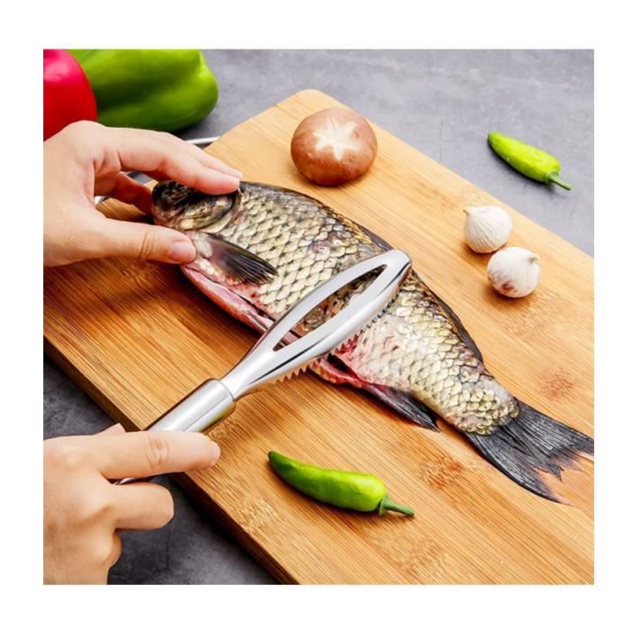 Écailleur à Poisson MingFontec En Acier Inoxydable 304 – 24,5 Cm – Design Ergonomique – Retrait Rapide Des écailles
