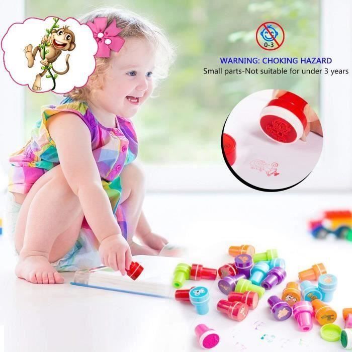 Kit De 26 Tampons à Colorier Animaux Et Formes - Tampons D'Encouragement Pour Enfants - Jeu Créatif, Cadeau