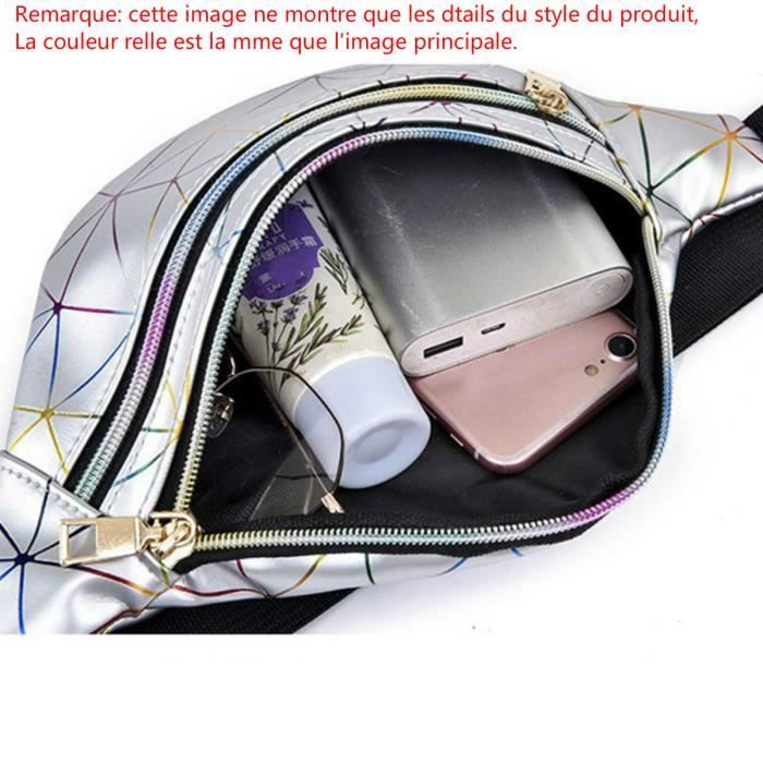 QHFlashbuy Sac Banane Holographique Étanche | Rose | Grande Capacité | Unisexe | Pour Voyage Et Sport