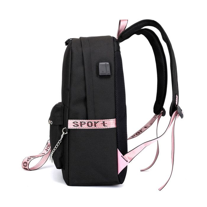 BTS K pop Grande capacit sac dos sac tudiant Black un c ble de