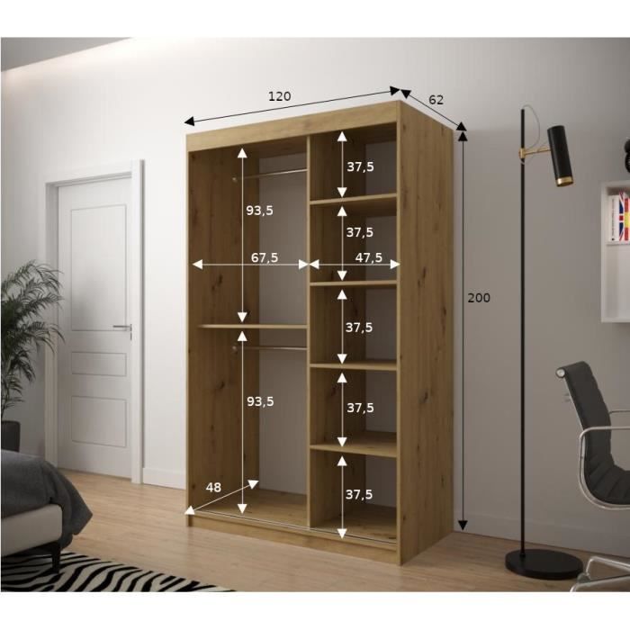 Armoire de bureau design en laminé blanc et bois avec 5 étagères