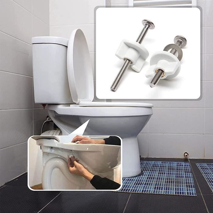 SHAR 8pcs Vis D'expansion pour vercle de Toilette Fixation Abattant WC Vis  pour Lunette Toilette Ensemble de Fixation Pièces de Rechange pour vercle  de Toilette 