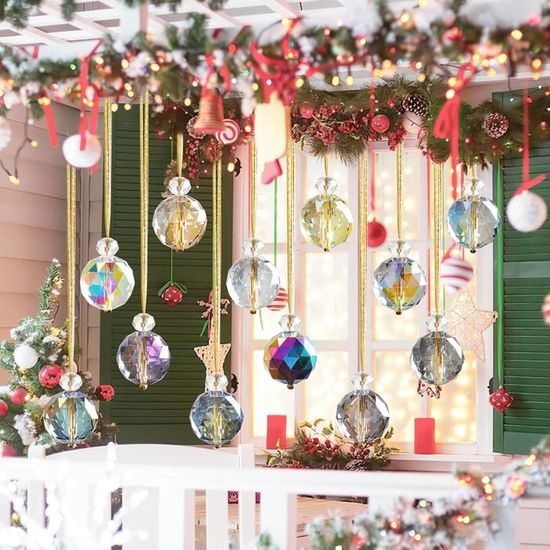 Boules De Noël En Verre - Lot De 12, Diamètre 8 Cm, Finition Shiny Matt Opale Noir - Décoration Sapin