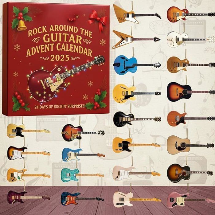 Calendrier De L'Avent 2025 Instruments De Musique – 24 Ornements En Acrylique 2D – Décoration Noël Pour Musiciens