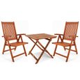Salon de jardin - DEUBA - Moreno - Bois d'eucalyptus - 2 chaises 1 table pliables-0