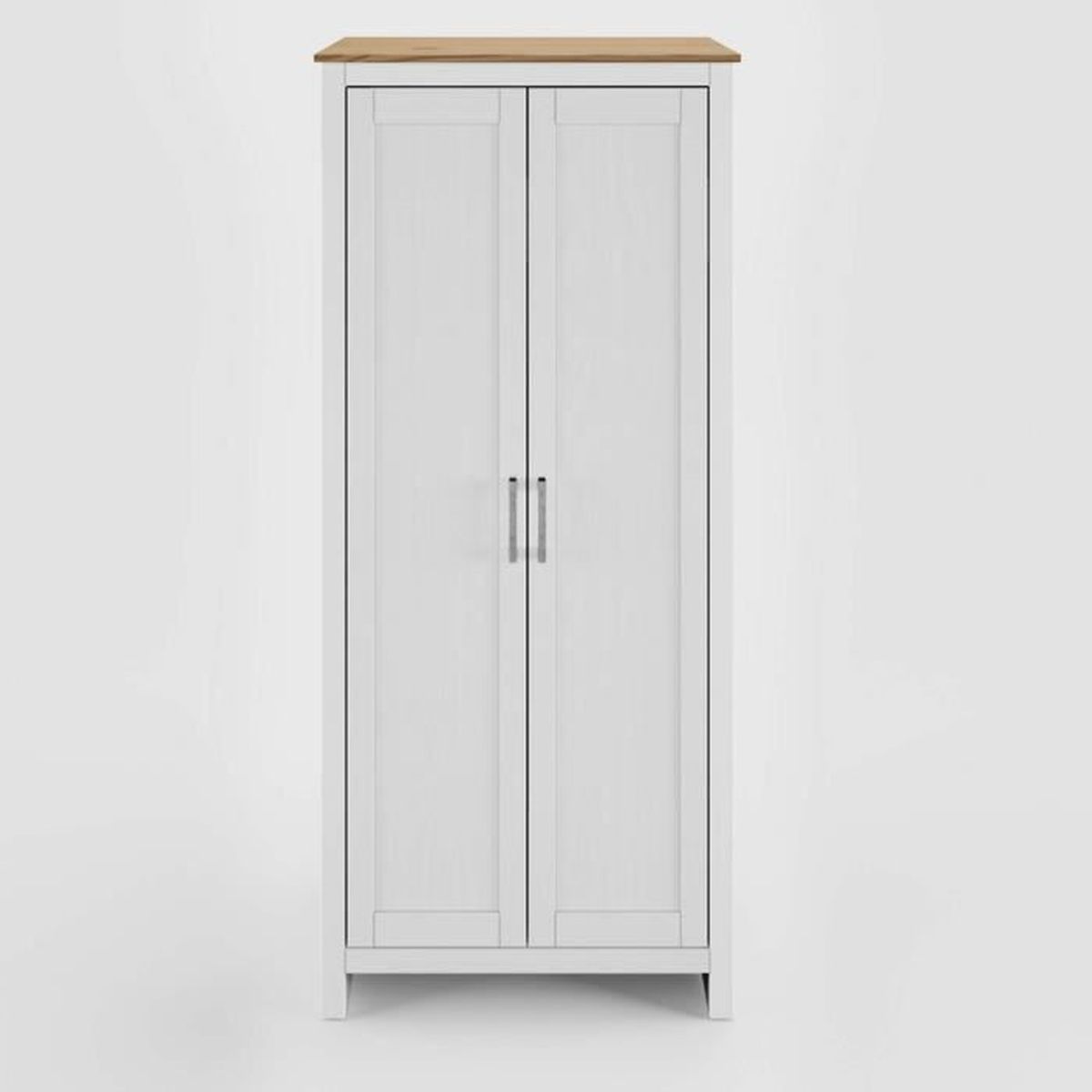 Armoire Penderie 2 Portes En Bois Blanc Scott Achat Vente