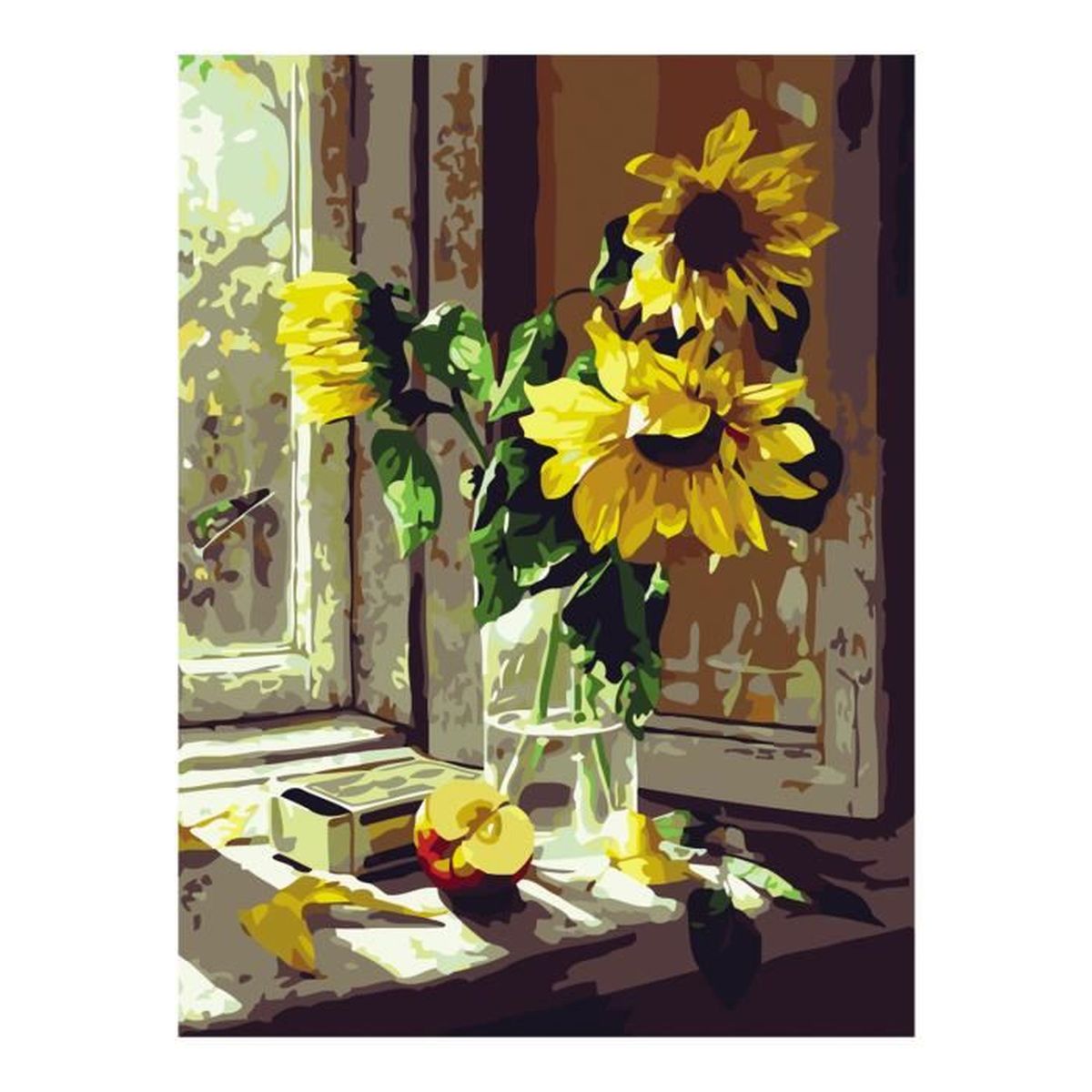 Diy Peinture à L'huile Peinture Par Numéro Kit Pour Enfants Débutant Adulte  16x20 pouces - - Tournesol par la fenêtre- -sans Cadre - Achat / Vente  peinture au numéro Diy Peinture à