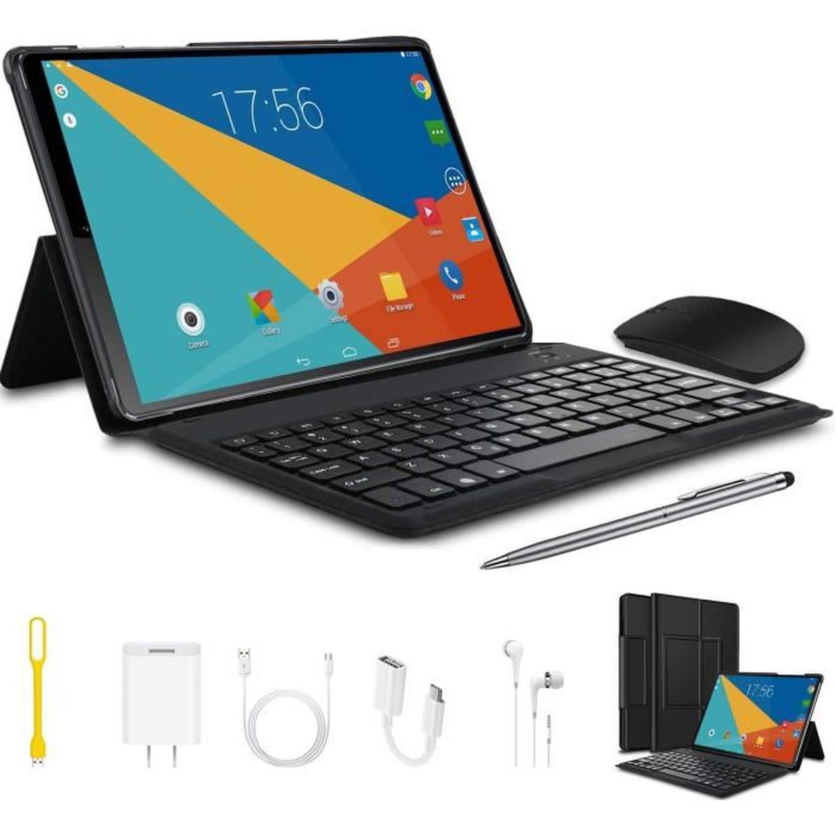 Tablette Tactile 2 en 1 Book Noir -Tab 4G Double