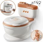 BRAND Twinky® Pot de Toilette Bébé 3-en-1 | Marron | Sons & Musique | Couvercle Amovible | Apprentissage Propreté Ludique | Dès 18 Mois