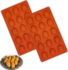 SANAG Lot De 2 moules à madeleines à 15 coquilles en silicone antiadhésif