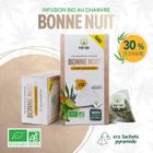 BRAND Infusion Bio "BONNE NUIT" en Sachets individuels (12), au Chanvre CBD + CBG (30%)