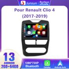 Junsun Autoradio Android 13 2Go+64Go pour Renault Clio 4 (2017-2019) avec 10'' Écran Carplay Android Auto WiFi Bluetooth GPS SWC