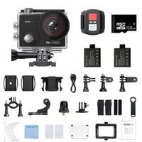 AKASO EK7000 Pro Caméra Sport 4K avec Carte MicroSDXC 128GB, 20MP WiFi avec Ecran Tactile EIS Stabilisateur Étanche 40M Noir