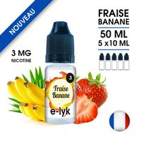 E-liquide saveur Fraise Banane 50 ml en 3 mg de nicotine - 5 x 10 ml - marque E-lyk