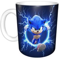 Tasse en céramique Sonic Mug - 11 onces - Café chaud, thé, cacao - Maison, bureau, voyages