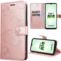 Coque - Samsung - Galaxy A14 4G-5G - Protection Anti-Rayures - Motif Papillon - Cuir Synthétique