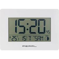 Horloge radio-pilotée avec température et date - coloris blanc