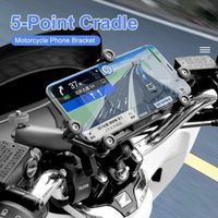 Support de téléphone universel pour moto avec amortisseur de chocs, réglable à 360 ° pour 4.7-7.1 pouces iPhone 15 13 14 Pro Max[05]
